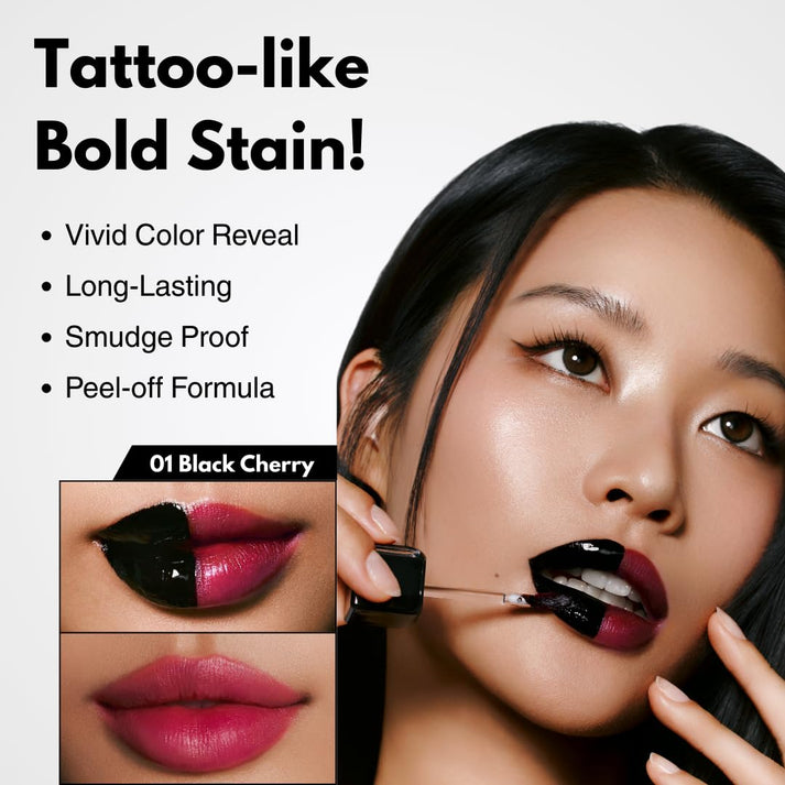 [Milk Touch] Black Peel Off Lip Tattoo #02 Black Plum 70ea/box
