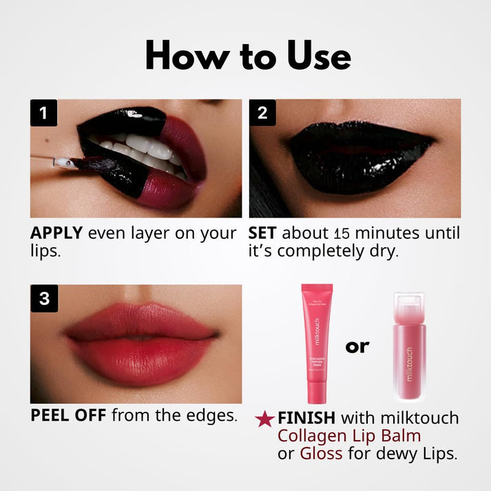 [Milk Touch] Black Peel Off Lip Tattoo #02 Black Plum 70ea/box