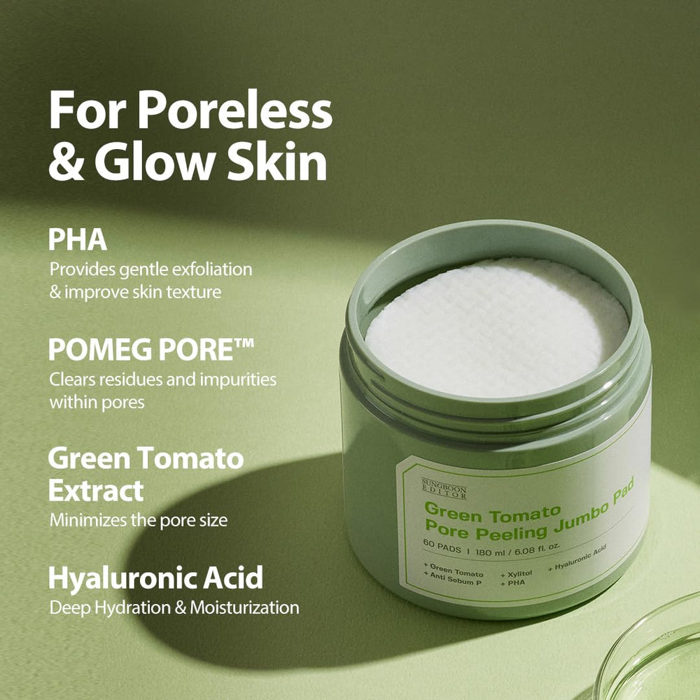 [Sungboon Editor] Green Tomato Pore Peeling Jumbo Pad (180ml) 40ea/box