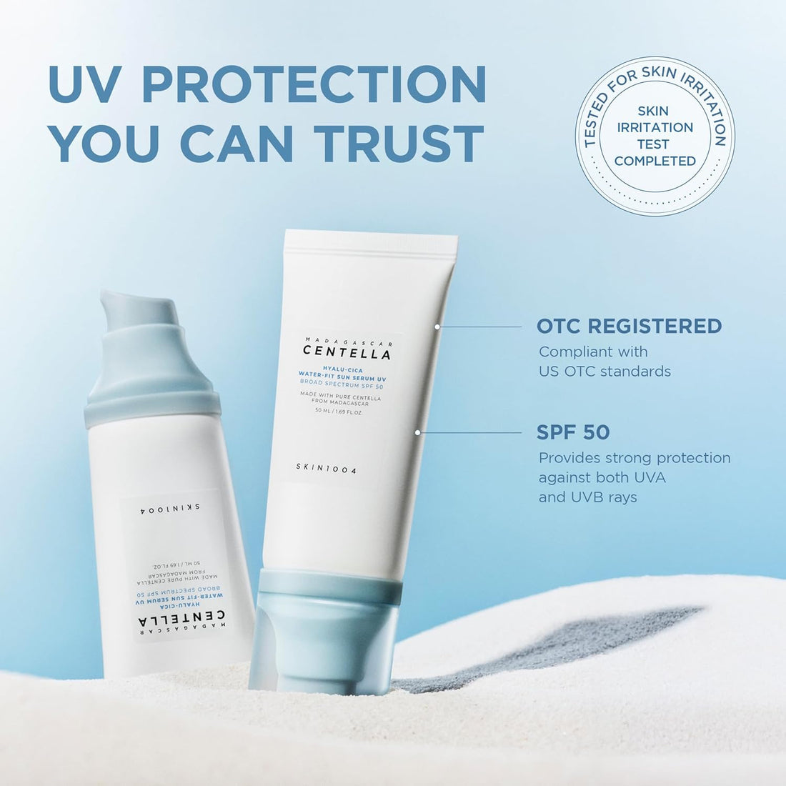 [SKIN1004] Madagascar Centella Hyalu-Cica Water-Fit Sun Serum (50ml)  30ea/box