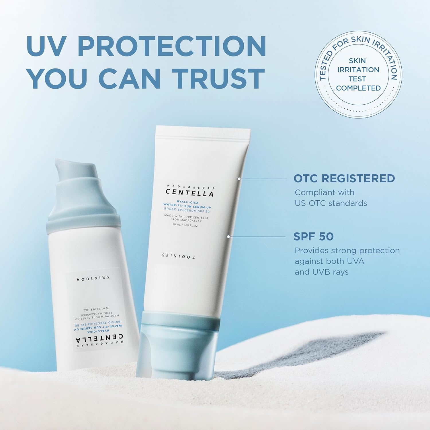 [SKIN1004] Madagascar Centella Hyalu-Cica Water-Fit Sun Serum (50ml)  30ea/box