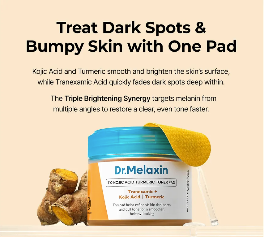[Dr. Melaxin] TX-KOJIC ACID TURMERIC TONER PAD 70pads 48ea/box