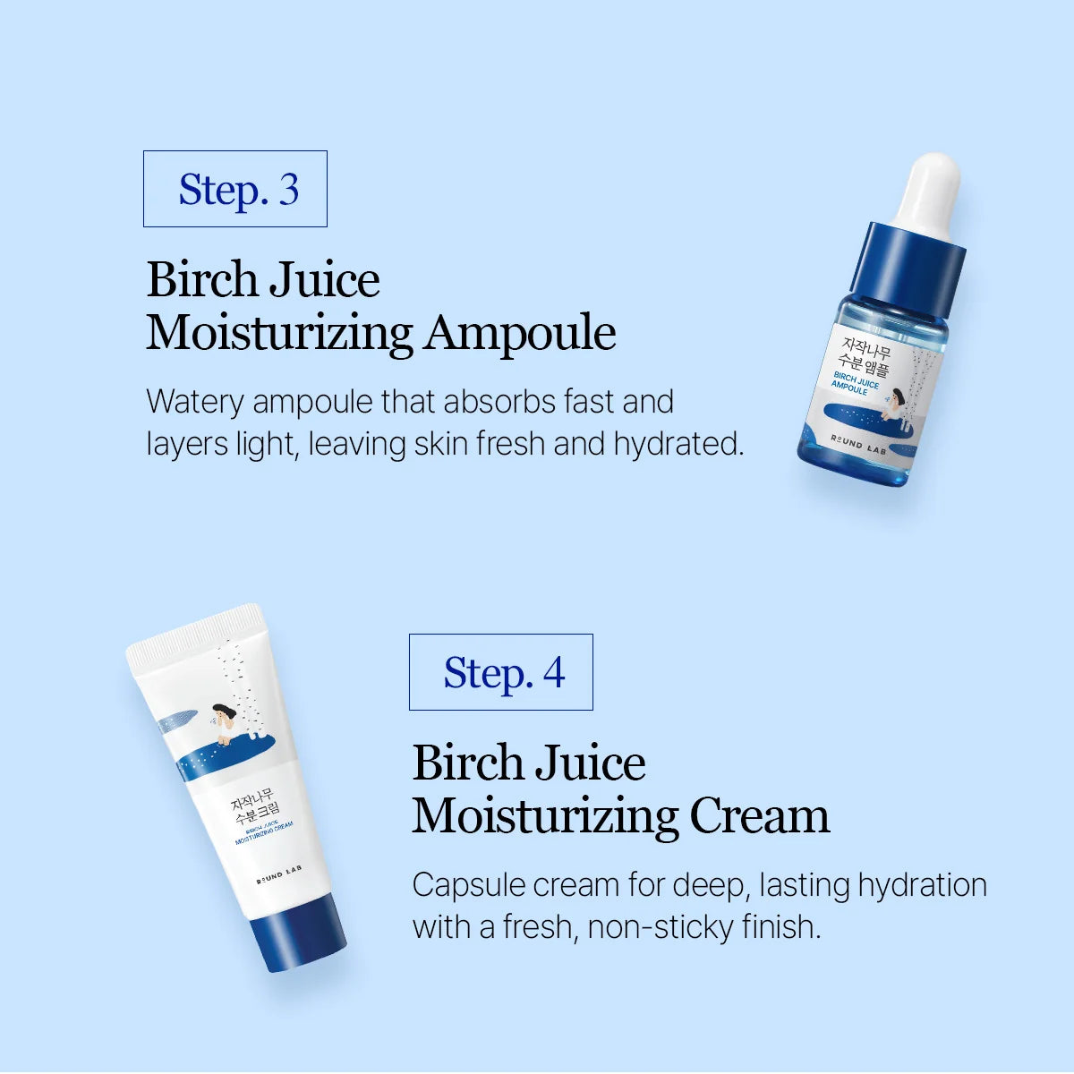 [Round Lab] Birch Moisturizing Travel Routine Trial Kit 20ea/box