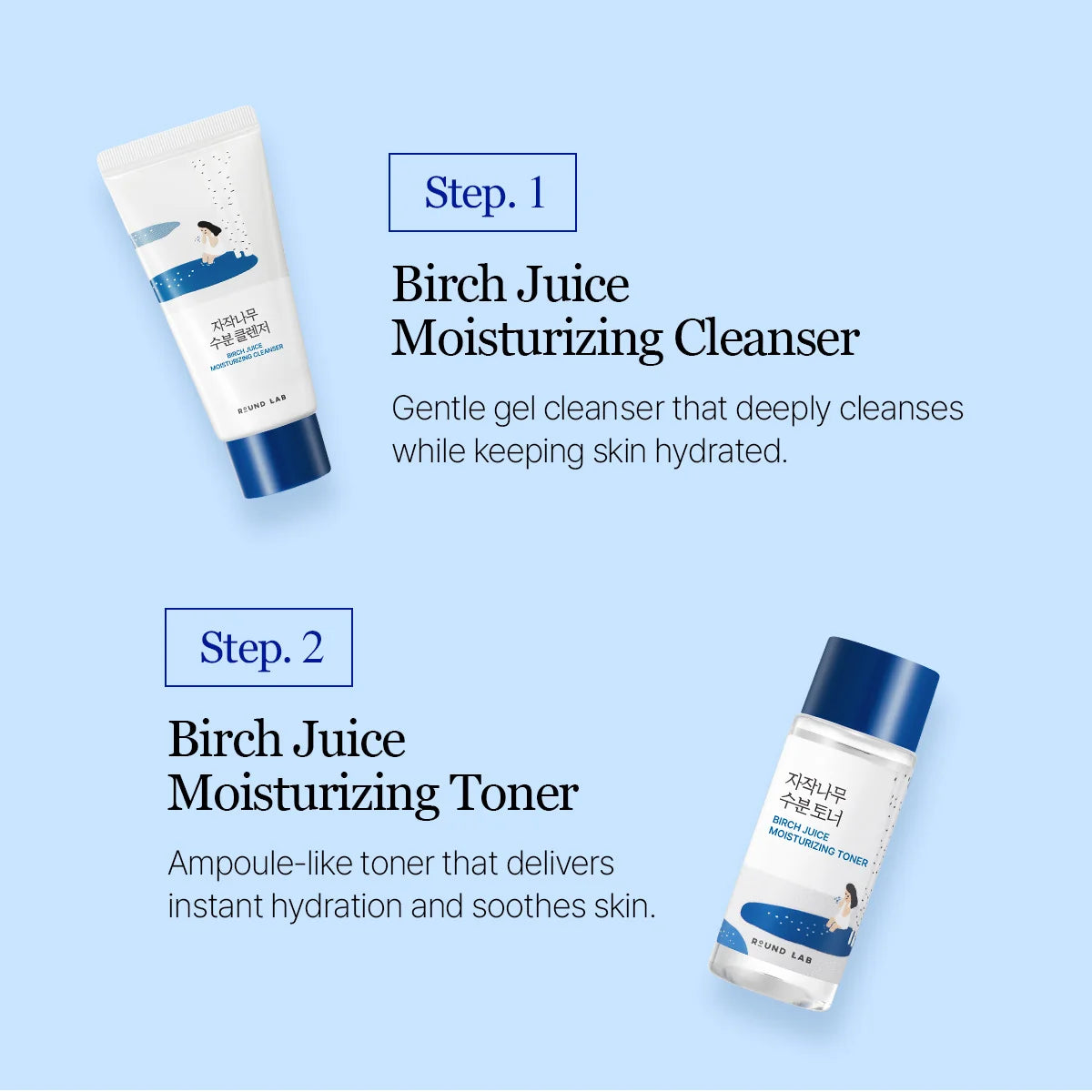 [Round Lab] Birch Moisturizing Travel Routine Trial Kit 20ea/box