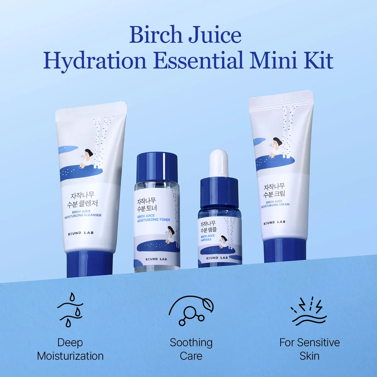 [Round Lab] Birch Moisturizing Travel Routine Trial Kit 20ea/box