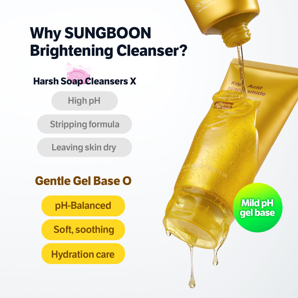 [Sungboon Editor] Kojic Acid Niacinamide Radiance Soothing Gel Cleanser (120g) 30ea/box